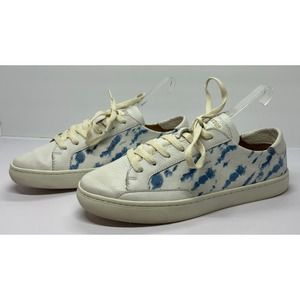 Soludos Shimota Ibiza Women’s Leather Shoes Sneakers Blue White Size 9